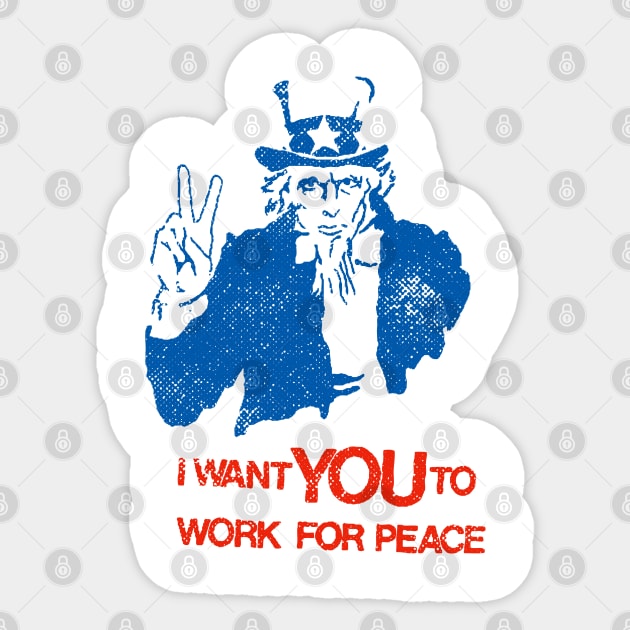 Vintage Uncle Sam Peace Sign Sticker by artbitz
